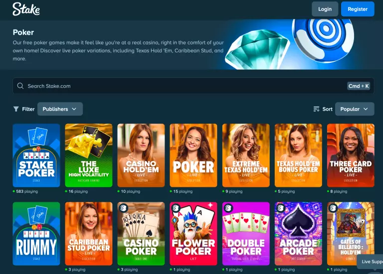 Stake.us poker