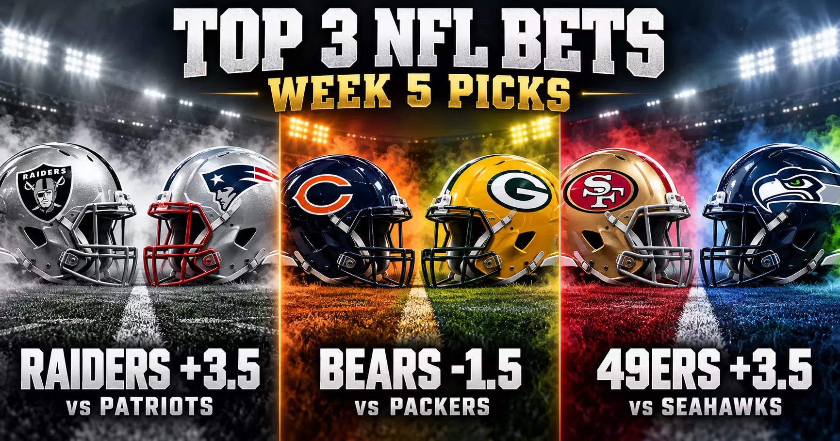 Top 3 NFL Games to Bet on Today: Raiders, Bears and 49ers Lead the Week 5 Picks